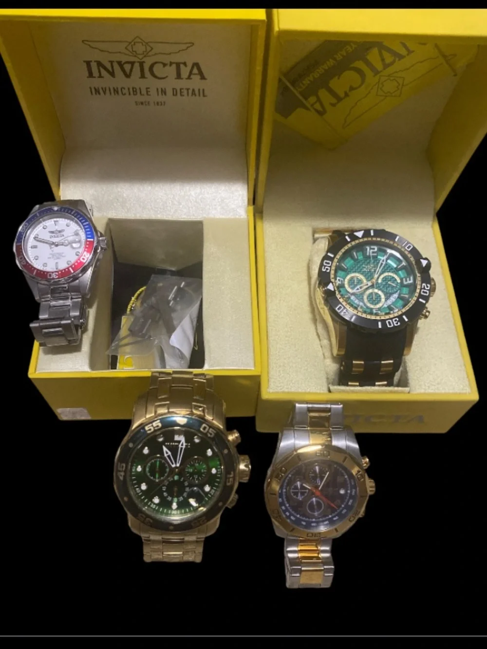 Invicta Men's Watch Lot Chronographs Pepsi